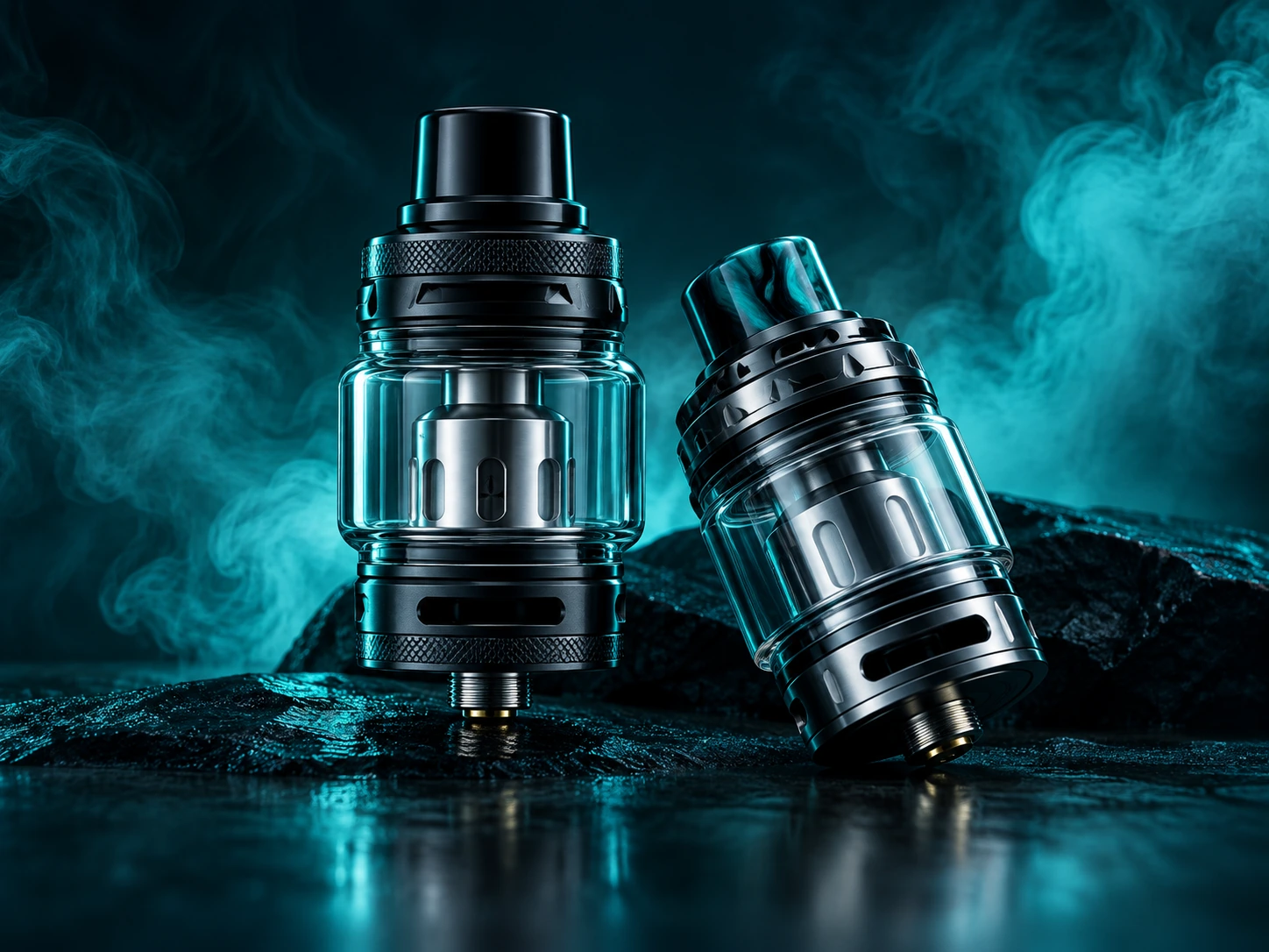 Moderner Vape Verdampfer aus Metall und Glas