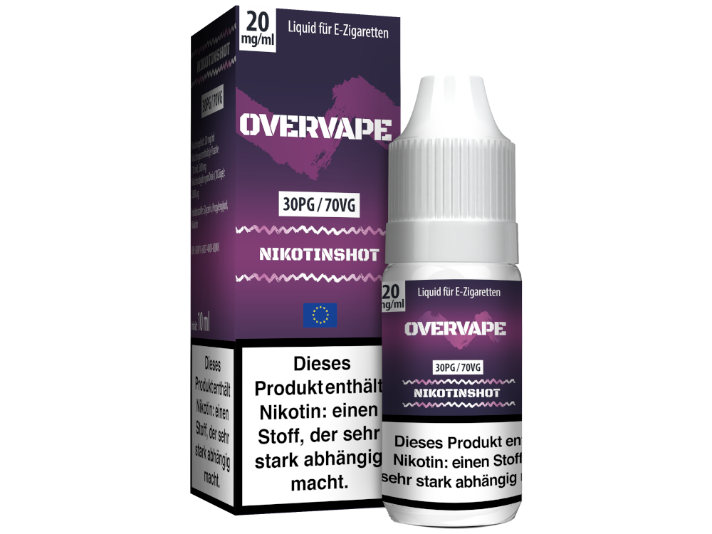 Overvape - 10 ml Nikotin Shot 30PG/70VG 20 mg/ml