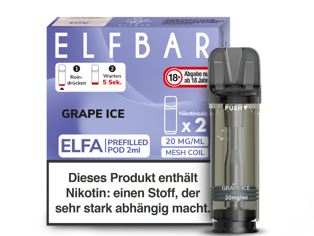Elfbar - Elfa Pod Grape Ice 20 mg/ml (2 Stück pro Packung)