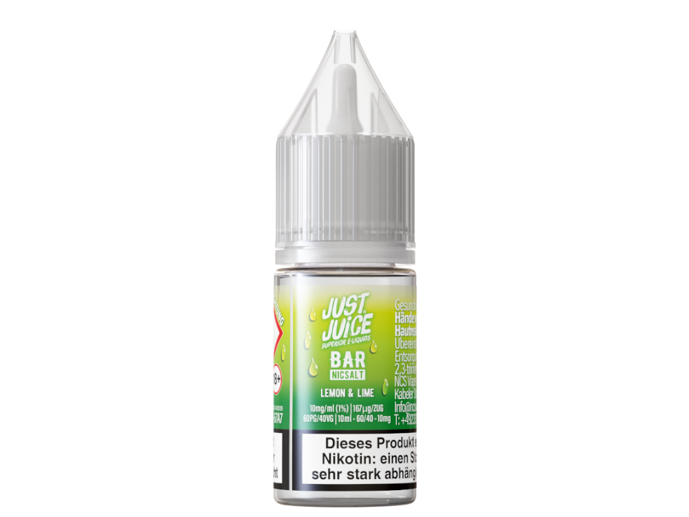 Just Juice - Bar - Lemon & Lime - Nikotinsalz Liquid 10 mg/ml – Bild 2