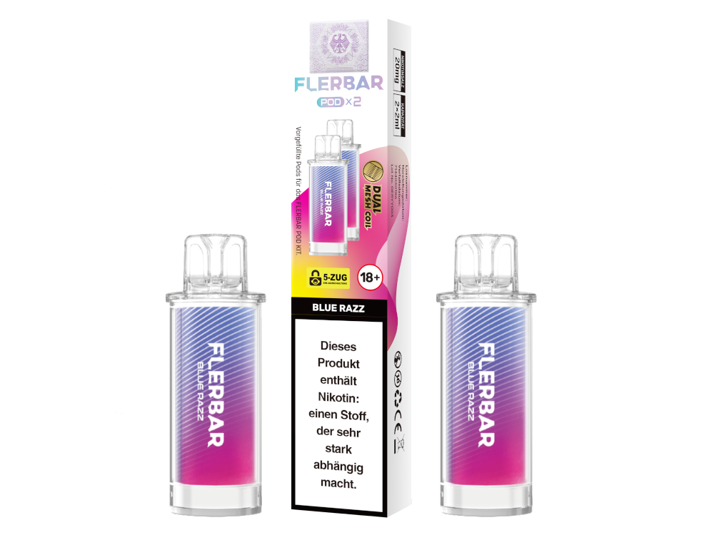 Flerbar - POD Blue Razz 20 mg/ml (2 Stück pro Packung)