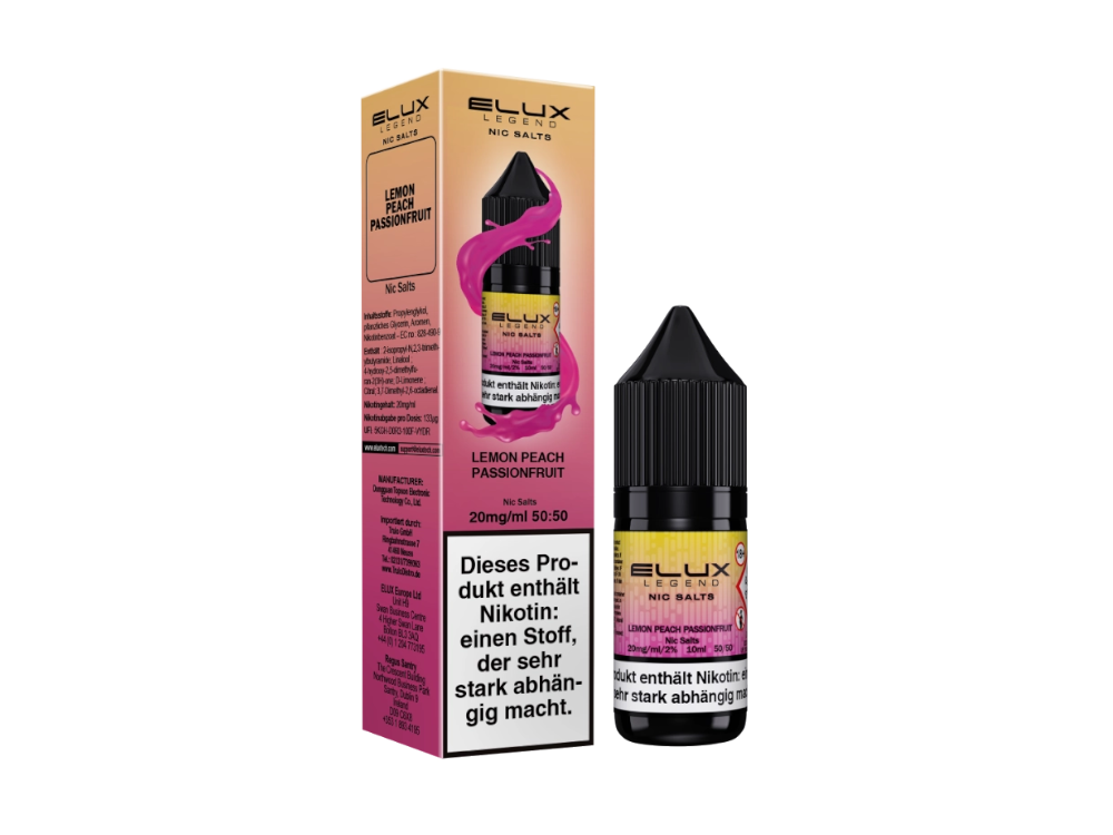 Elux - Lemon Peach Passion - Nikotinsalz Liquid 10 mg/ml