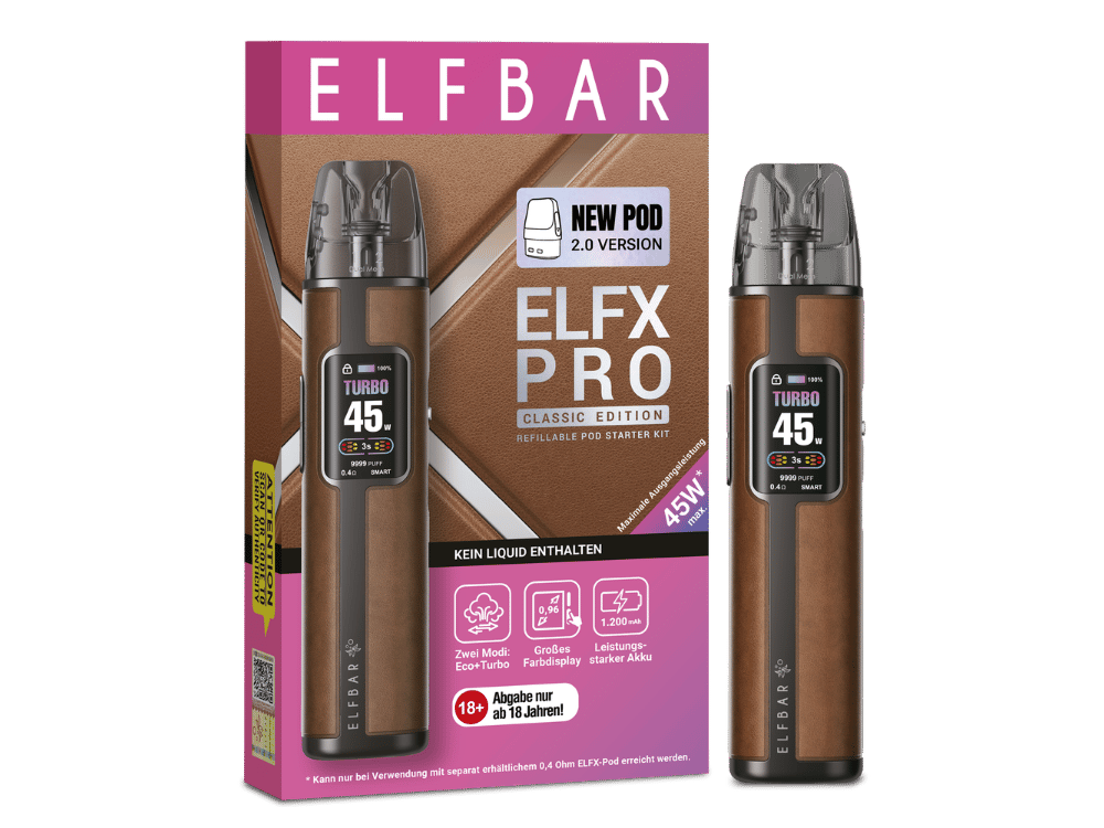 Elfbar - Elfx Pro Classic Edition E-Zigaretten Set Cowboy Brown