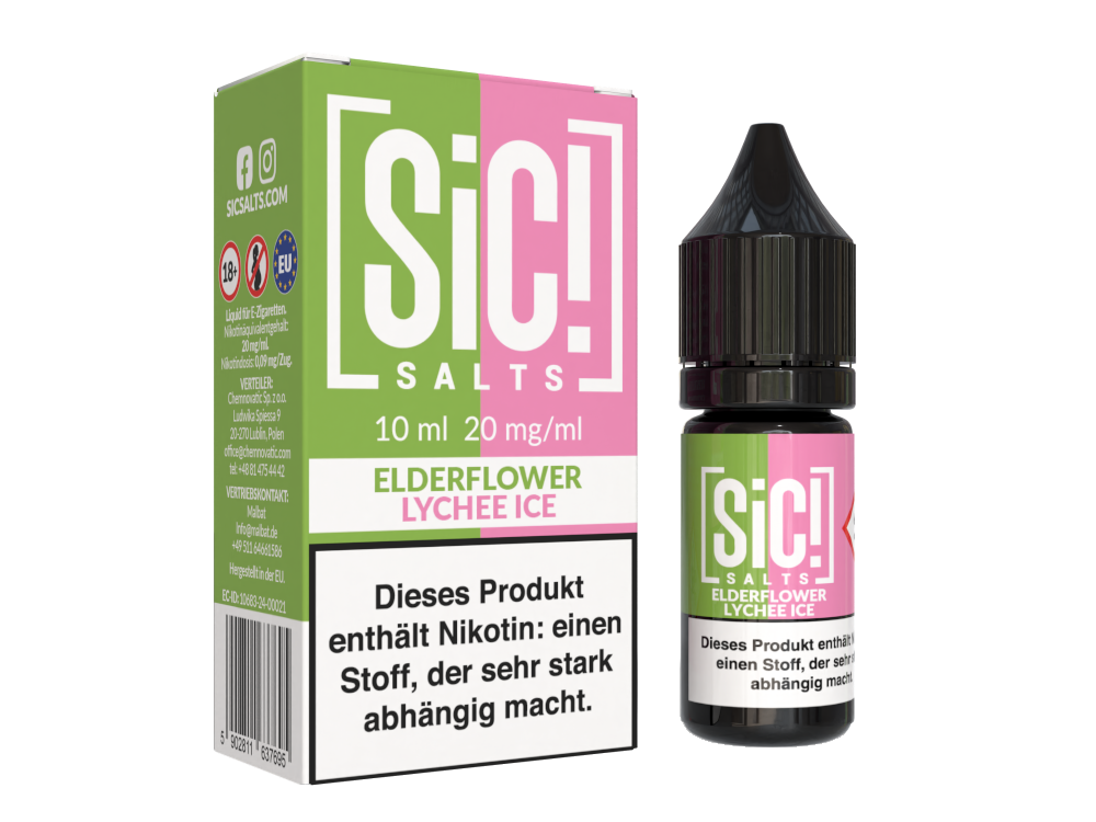 SiC! Salts - Elderflower Lychee Ice - Nikotinsalz Liquid 20 mg/ml