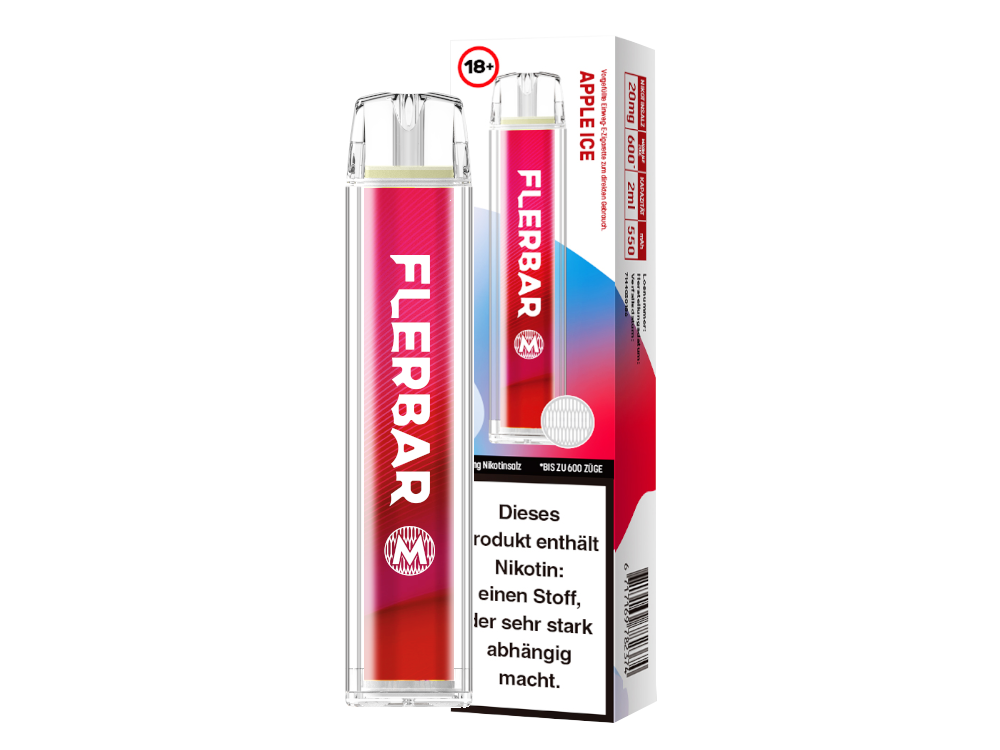 Flerbar - M Einweg E-Zigarette - Apple Ice 20 mg/ml