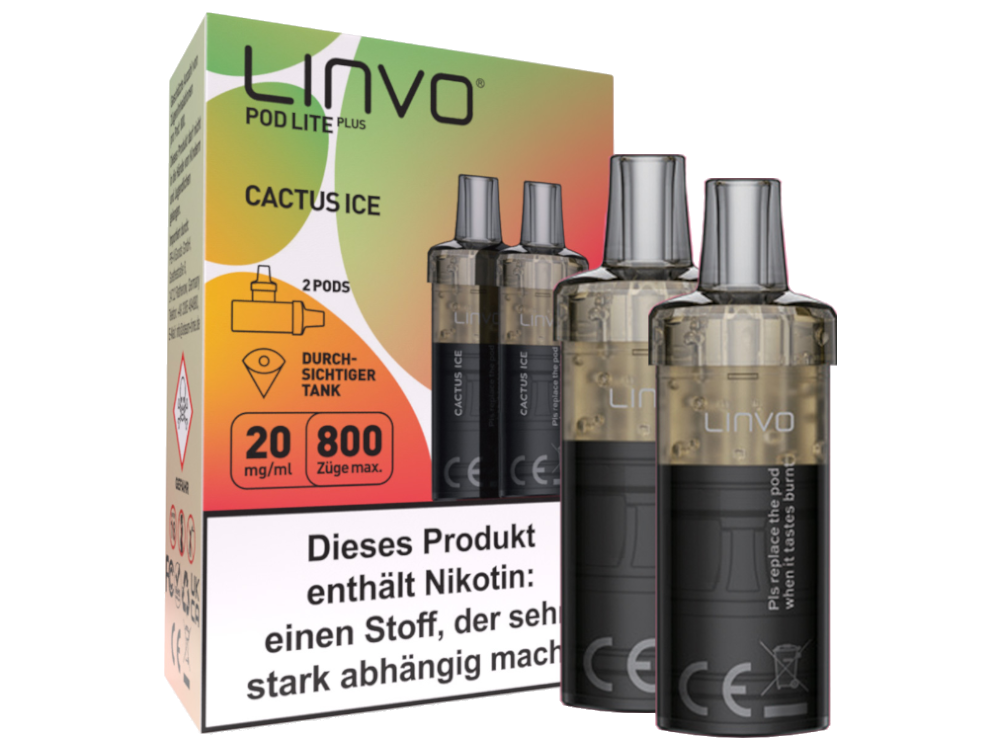 Linvo - Pod Lite Plus Cartridge Cactus Ice 20 mg/ml (2 Stück pro Packung)