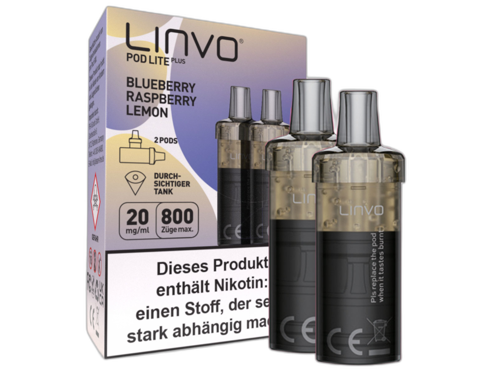 Linvo - Pod Lite Plus Cartridge Blueberry Raspberry Lemon 20 mg/ml (2 Stück pro Packung)