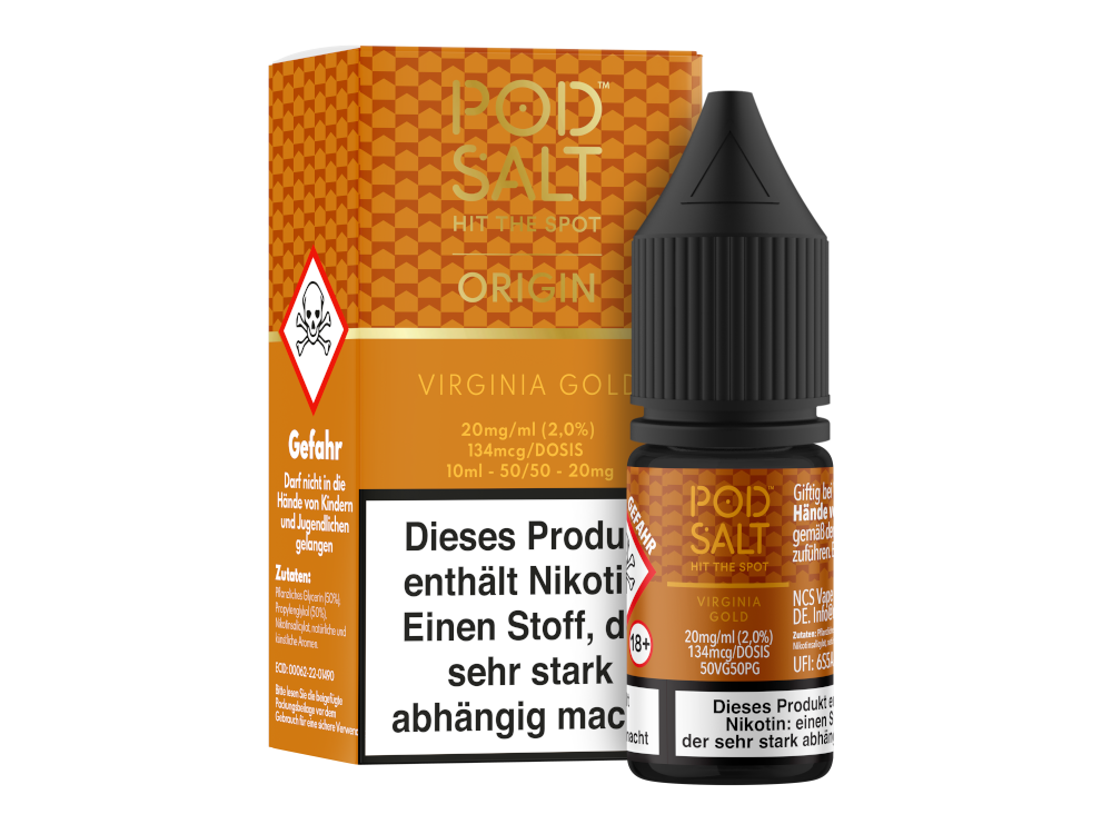 Pod Salt Origin - Virginia Gold - Nikotinsalz Liquid 20 mg/ml