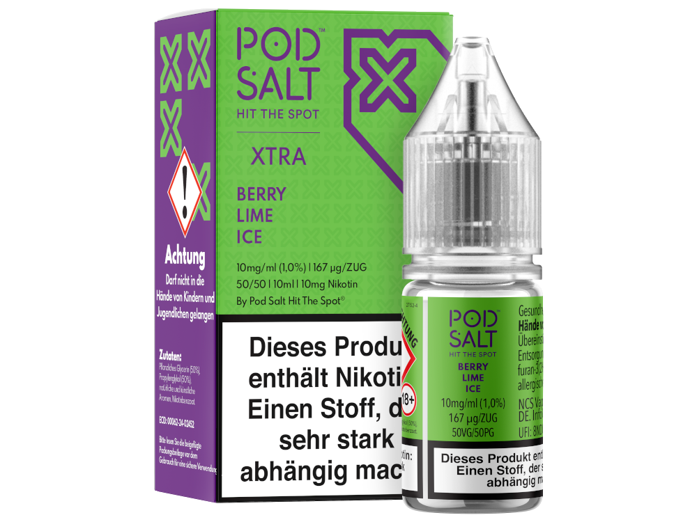 Pod Salt X - Berry Lime Ice - Nikotinsalz Liquid 10 mg/ml