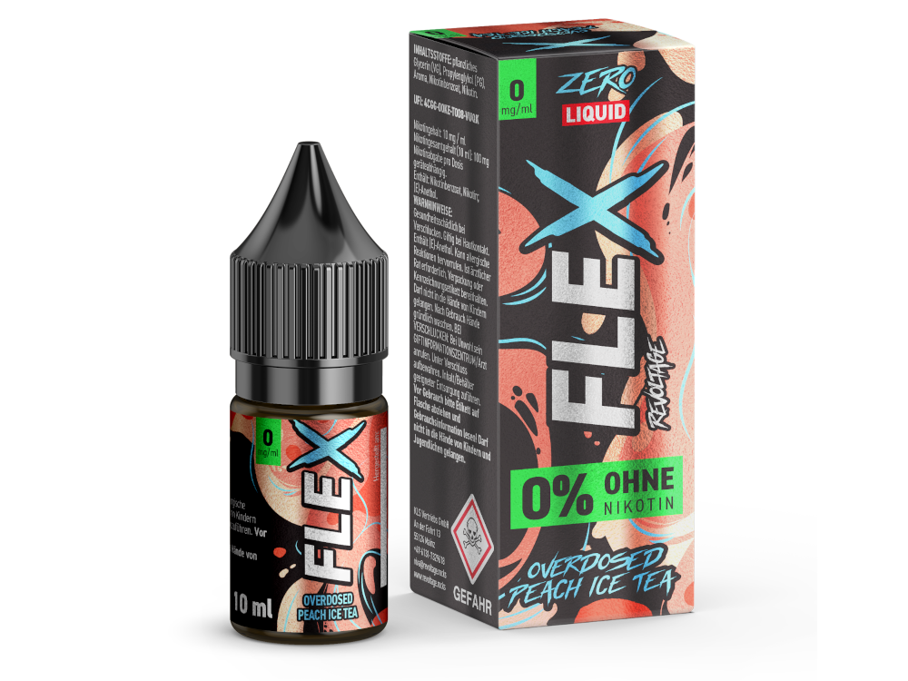 Revoltage - FLEX - Overdosed Peach Ice Tea - Nikotinsalz Liquid 0 mg/ml