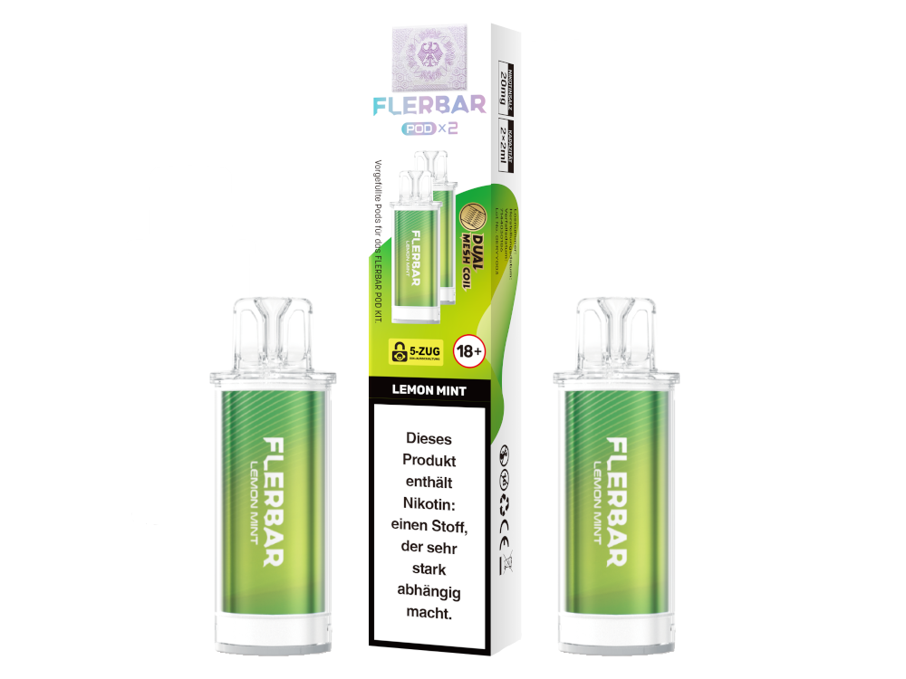 Flerbar - POD Lemon Mint 20 mg/ml (2 Stück pro Packung)