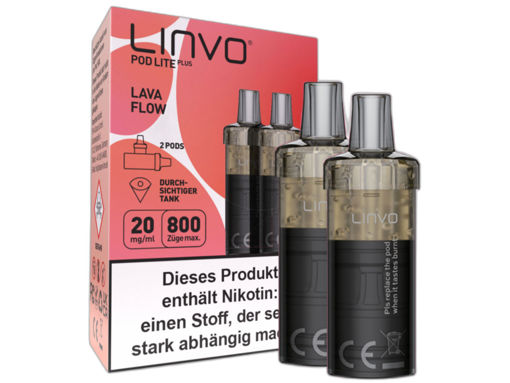 Linvo - Pod Lite Plus Cartridge Lava Flow 20 mg/ml (2 Stück pro Packung)
