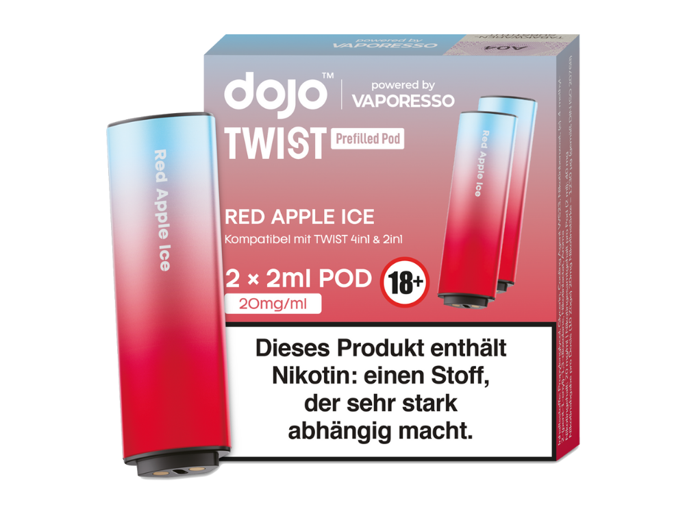 Vaporesso - Dojo - Twist Pod Red Apple Ice 20 mg/ml (2 Stück pro Packung)