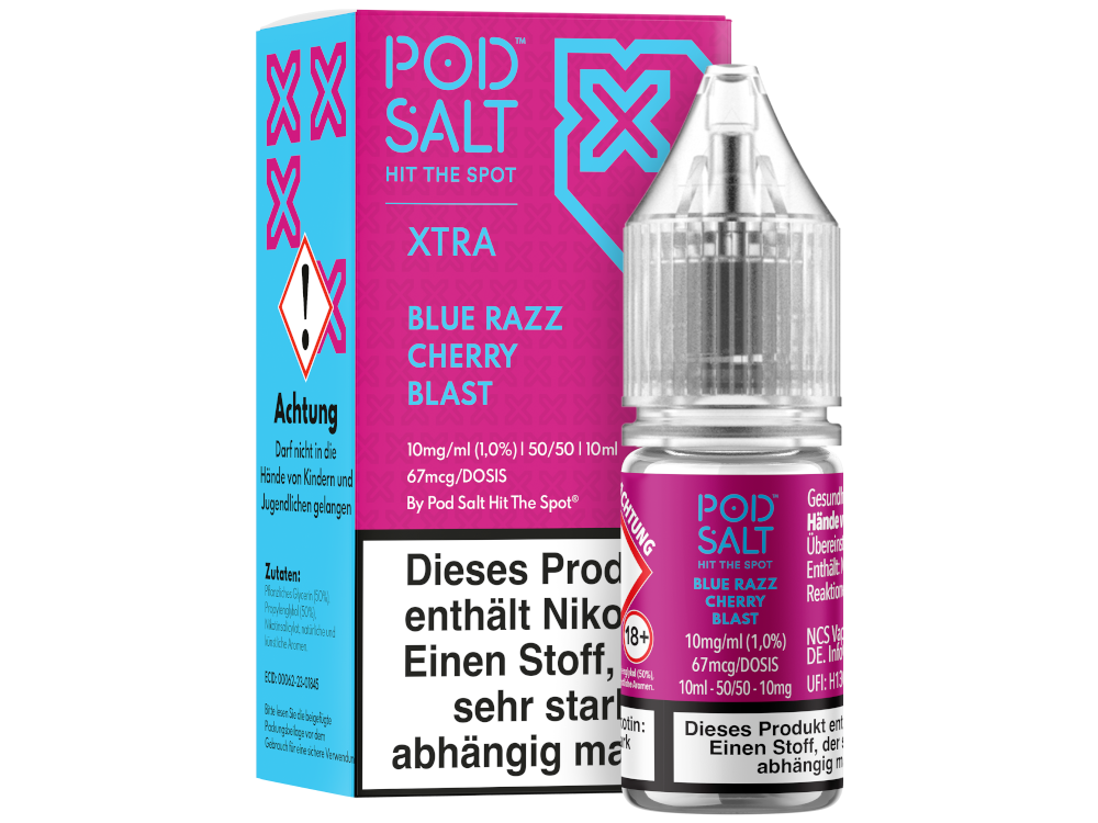 Pod Salt X - Blue Razz Cherry Blast - Nikotinsalz Liquid 10 mg/ml