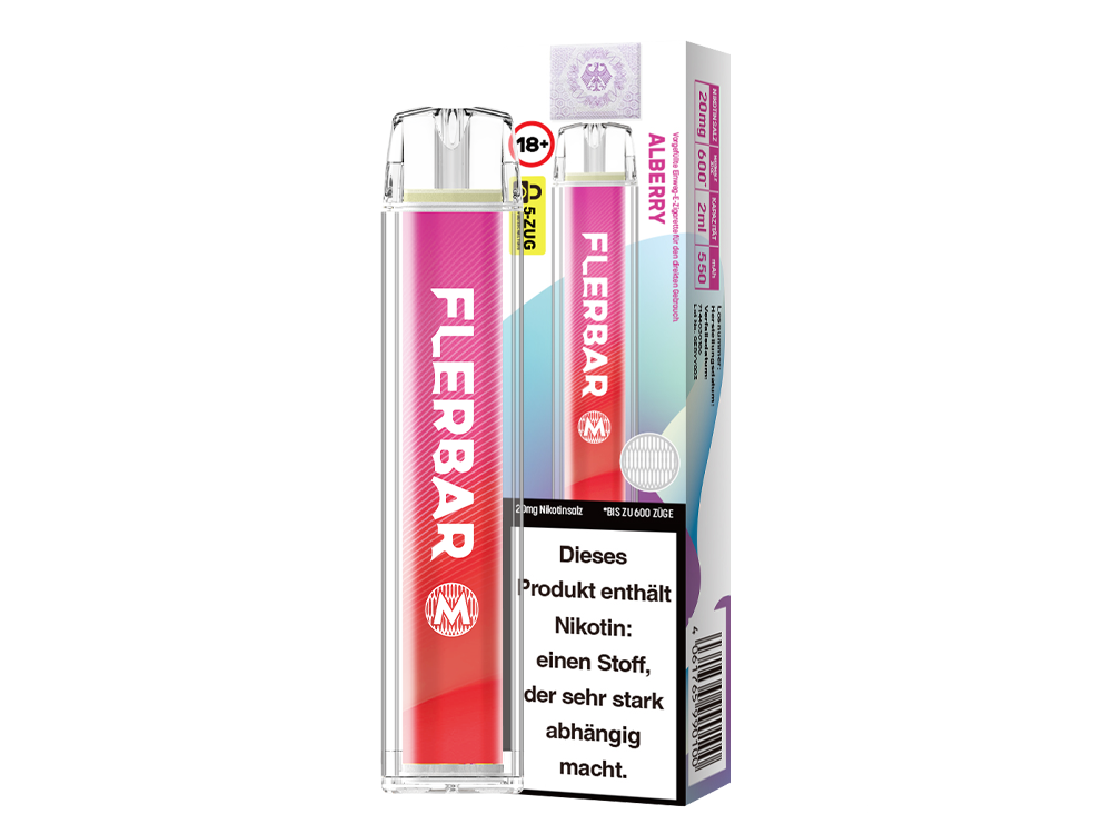 Flerbar - M Einweg E-Zigarette - Alberry 20 mg/ml