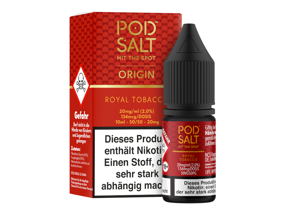 Pod Salt Origin - Royal Tobacco - Nikotinsalz Liquid 20 mg/ml
