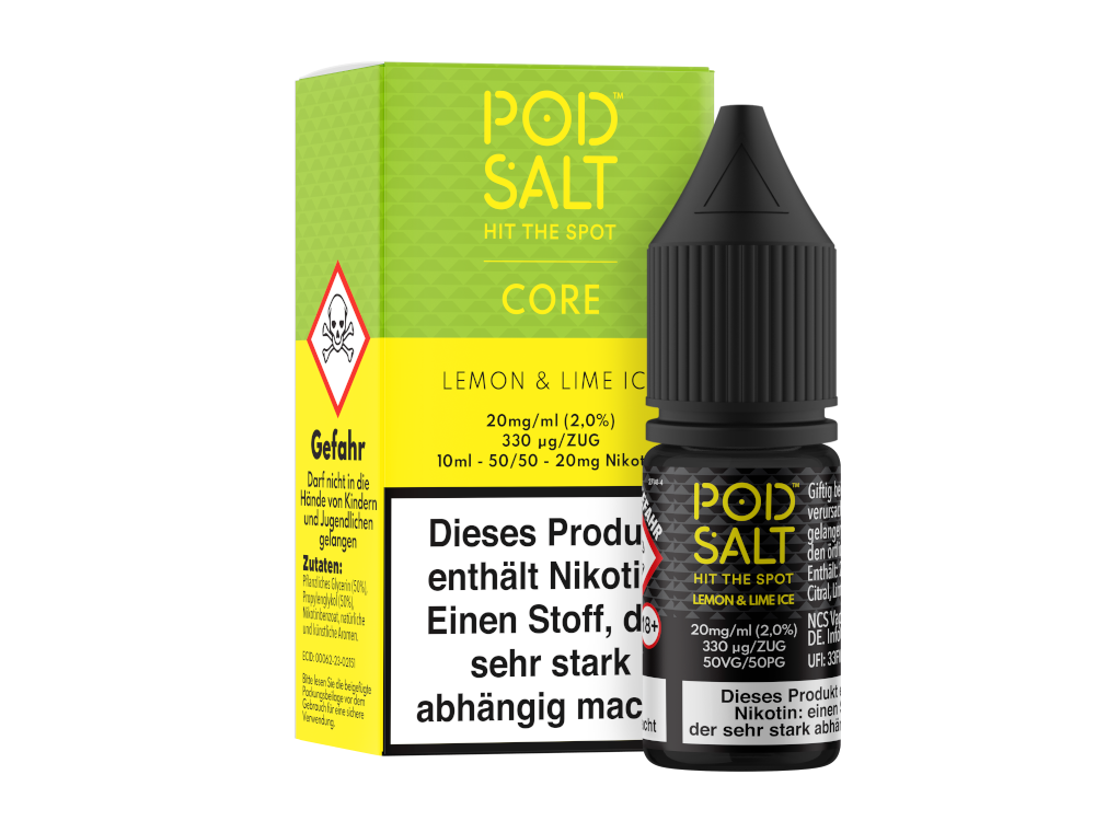 Pod Salt Core - Lemon & Lime Ice - Nikotinsalz Liquid 20 mg/ml