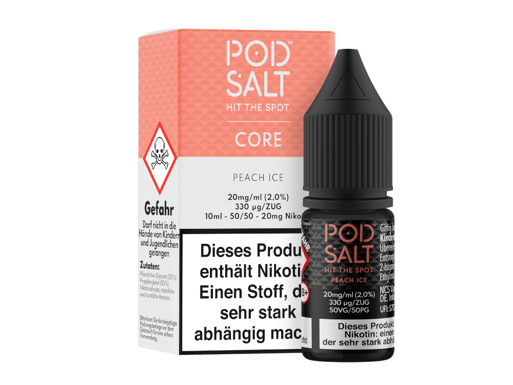 Pod Salt Core - Peach Ice - Nikotinsalz Liquid 20 mg/ml