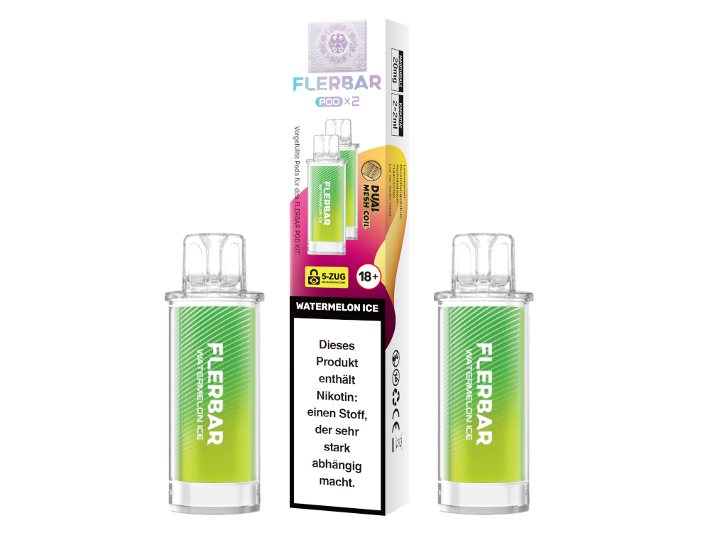 Flerbar - POD Watermelon Ice 20 mg/ml (2 Stück pro Packung)