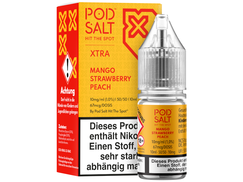 Pod Salt X - Mango Strawberry Peach - Nikotinsalz Liquid 10 mg/ml