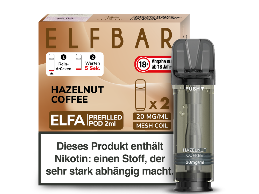 Elfbar - Elfa Pod Hazelnut Coffee 20 mg/ml (2 Stück pro Packung)