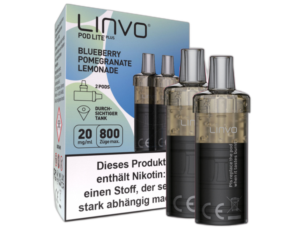 Linvo - Pod Lite Plus Cartridge Blueberry Pomegranate Lemonade 20 mg/ml (2 Stück pro Packung)