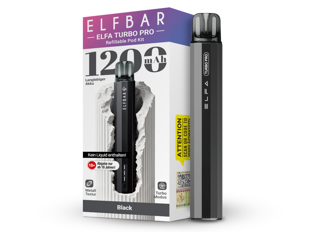 Elfbar - Elfa Turbo Pro E-Zigaretten Set Black