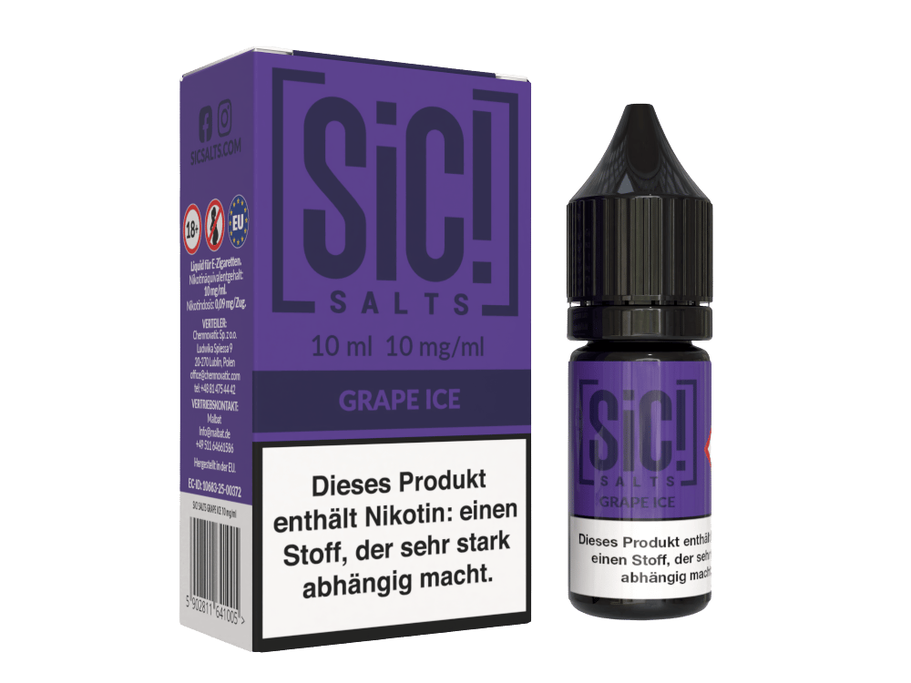 SiC! Salts - Grape Ice - Nikotinsalz Liquid 10 mg/ml