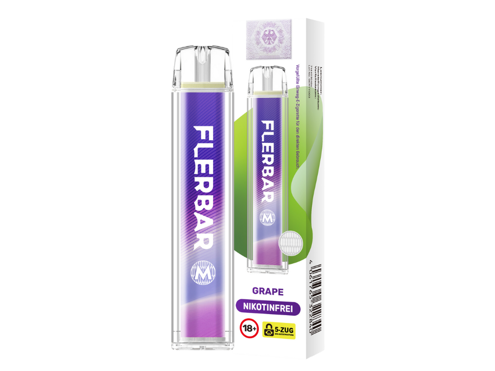 Flerbar - M Einweg E-Zigarette - Grape 0 mg/ml