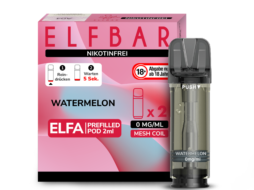 Elfbar - Elfa Pod Watermelon 0 mg/ml (2 Stück pro Packung)