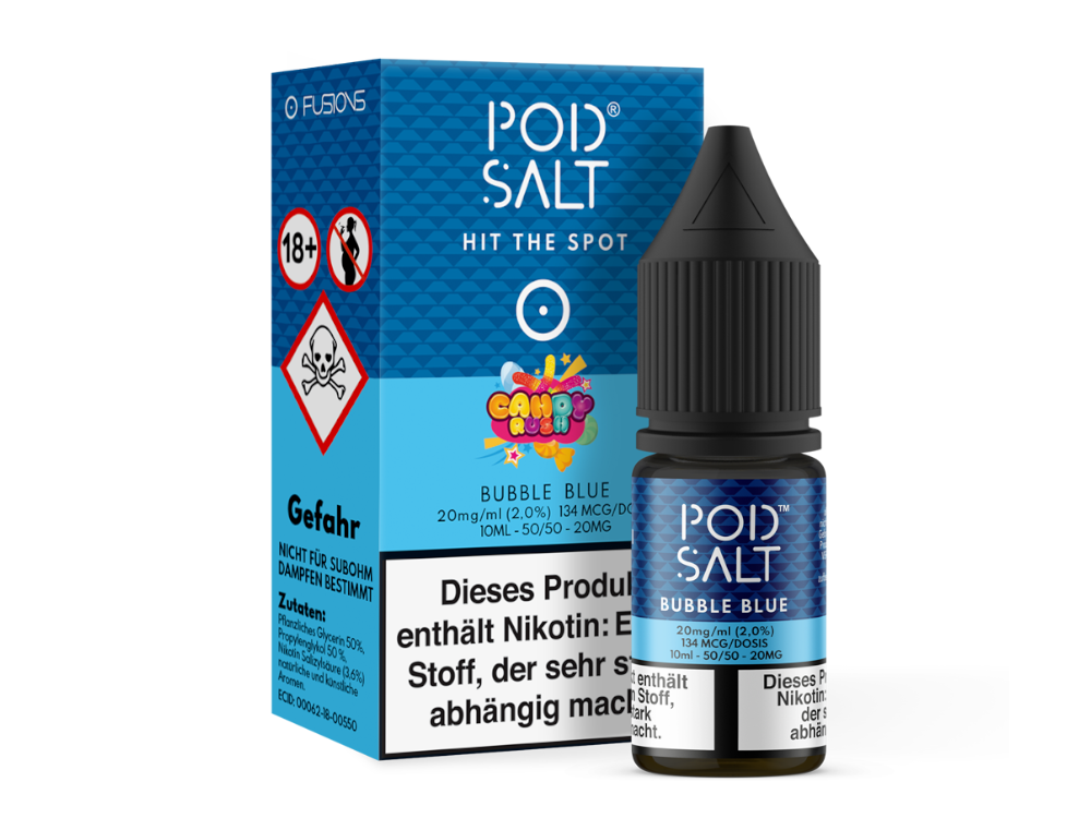 Pod Salt Fusion - Bubble Blue - Nikotinsalz Liquid 20 mg/ml