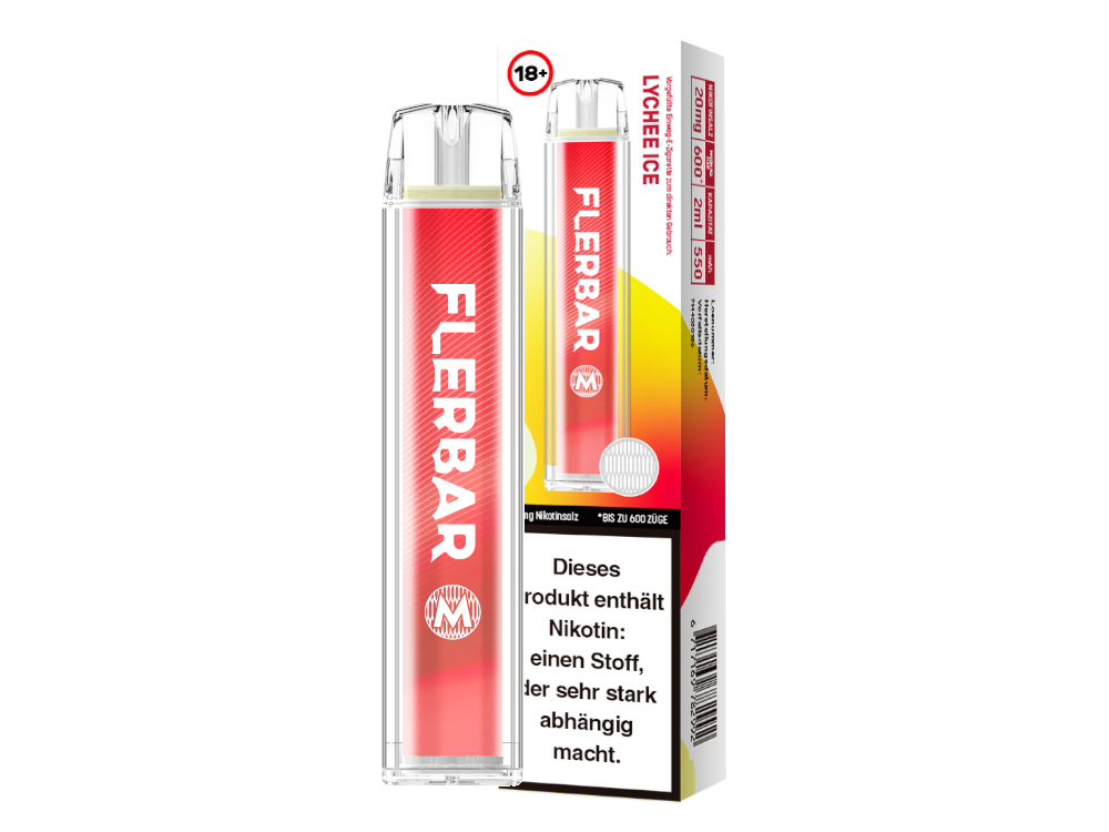 Flerbar - M Einweg Vape - Lychee Ice 20 mg/ml