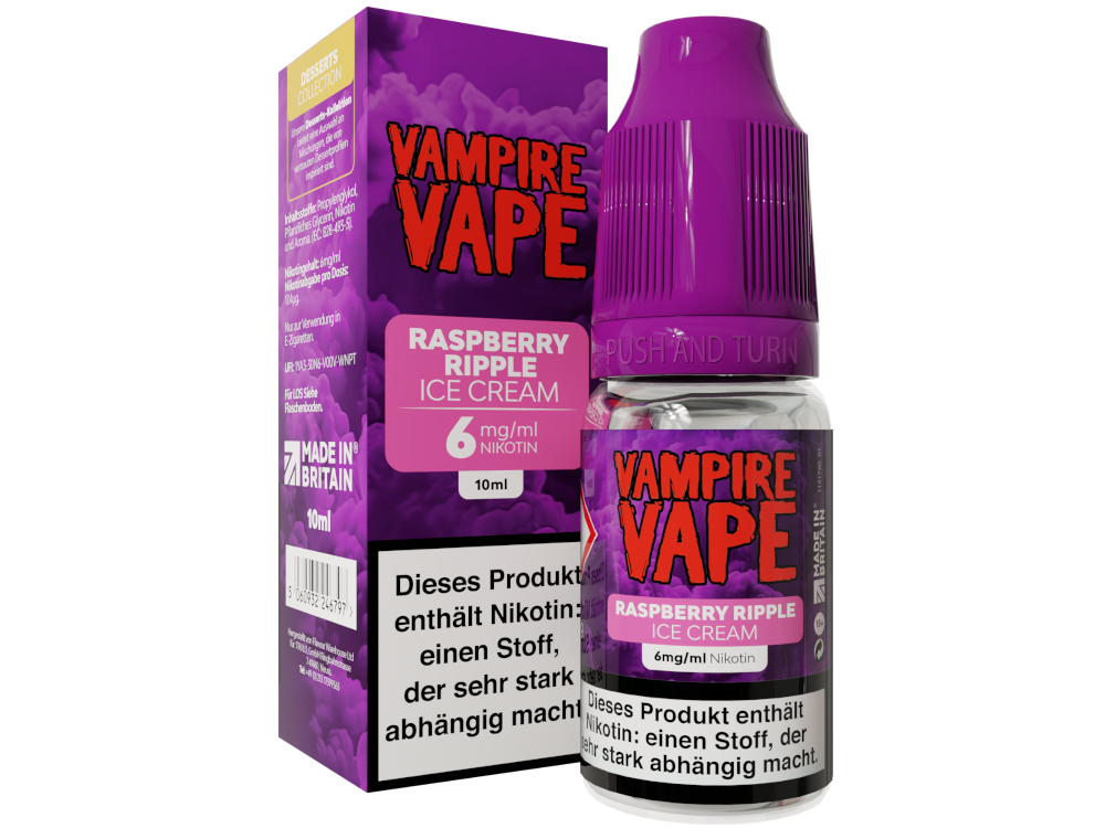 Vampire Vape - Dessert Collection - Raspberry Ripple Ice Cream E-Zigaretten Liquid 6 mg/ml