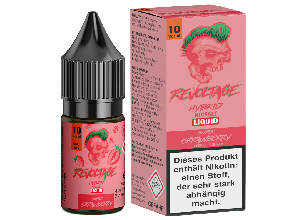 Revoltage - Super Strawberry - Hybrid Nikotinsalz Liquid 10 mg/ml