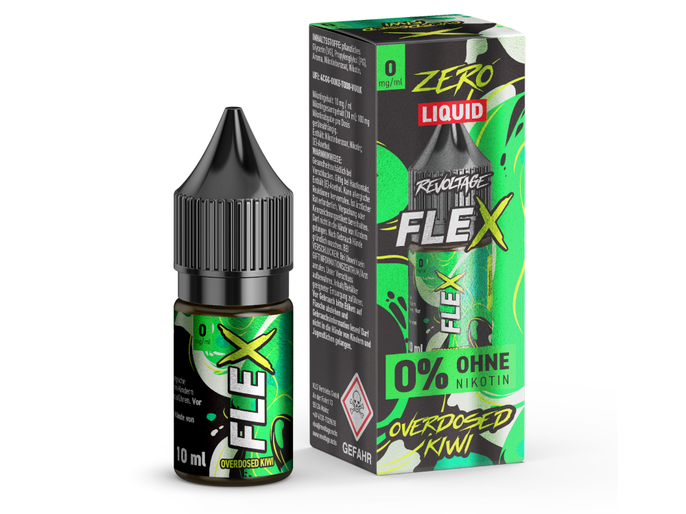 Revoltage - FLEX - Overdosed Kiwi - Nikotinsalz Liquid 0 mg/ml