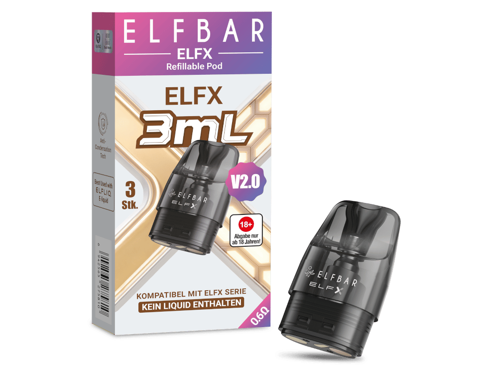 Elfbar - Elfx Pod V2.0 0,6 Ohm 3 ml (3 Stück pro Packung)