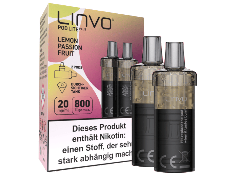 Linvo - Pod Lite Plus Cartridge Lemon Passionfruit 20 mg/ml (2 Stück pro Packung)