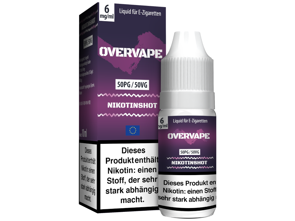 Overvape - 10 ml Nikotin Shot 50PG/50VG 6 mg/ml
