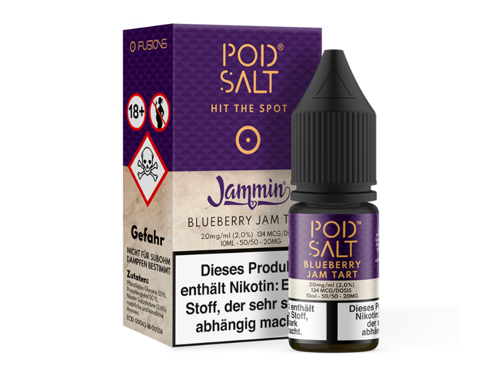 Pod Salt Fusion - Blueberry Jam Tart - Nikotinsalz Liquid 20 mg/ml