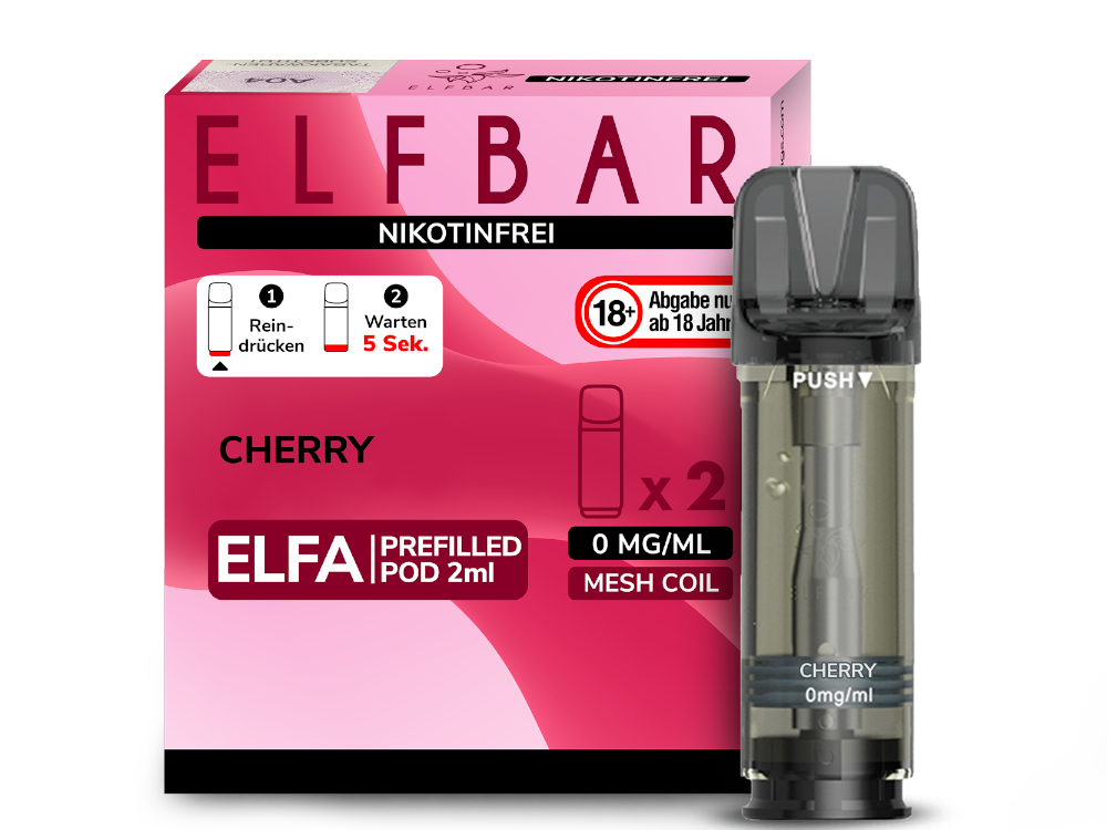 Elfbar - Elfa Pod Cherry 0 mg/ml (2 Stück pro Packung)