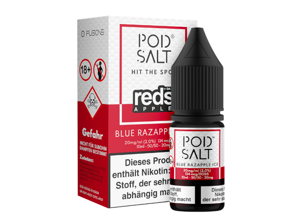 Pod Salt Fusion - Blue Razapple Ice - Nikotinsalz Liquid 20 mg/ml
