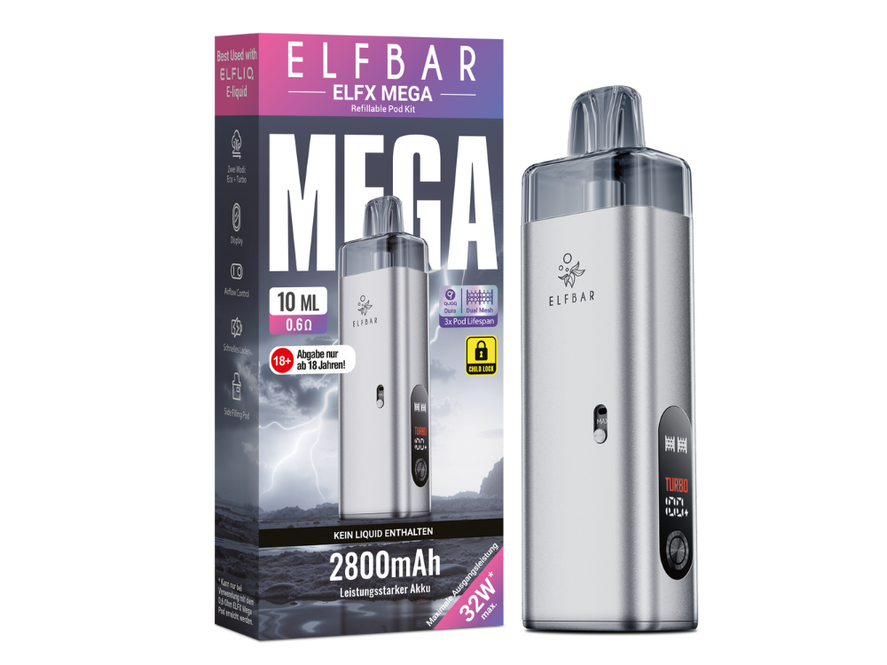 Elfbar - Elfx Mega E-Zigaretten Set Silver