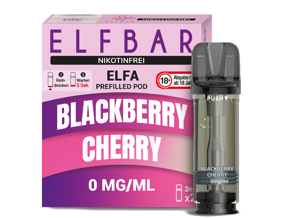Elfbar - Elfa Pod Blackberry Cherry 0 mg/ml (2 Stück pro Packung) 400er Packung