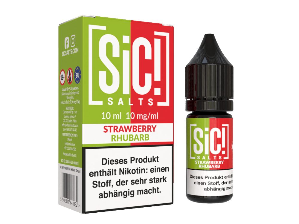 SiC! Salts - Strawberry Rhubarb - Nikotinsalz Liquid 10 mg/ml