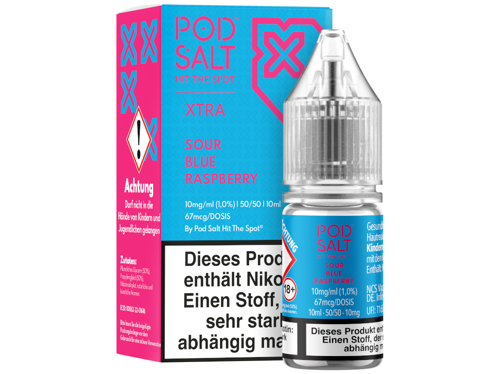 Pod Salt X - Sour Blue Raspberry - Nikotinsalz Liquid 10 mg/ml