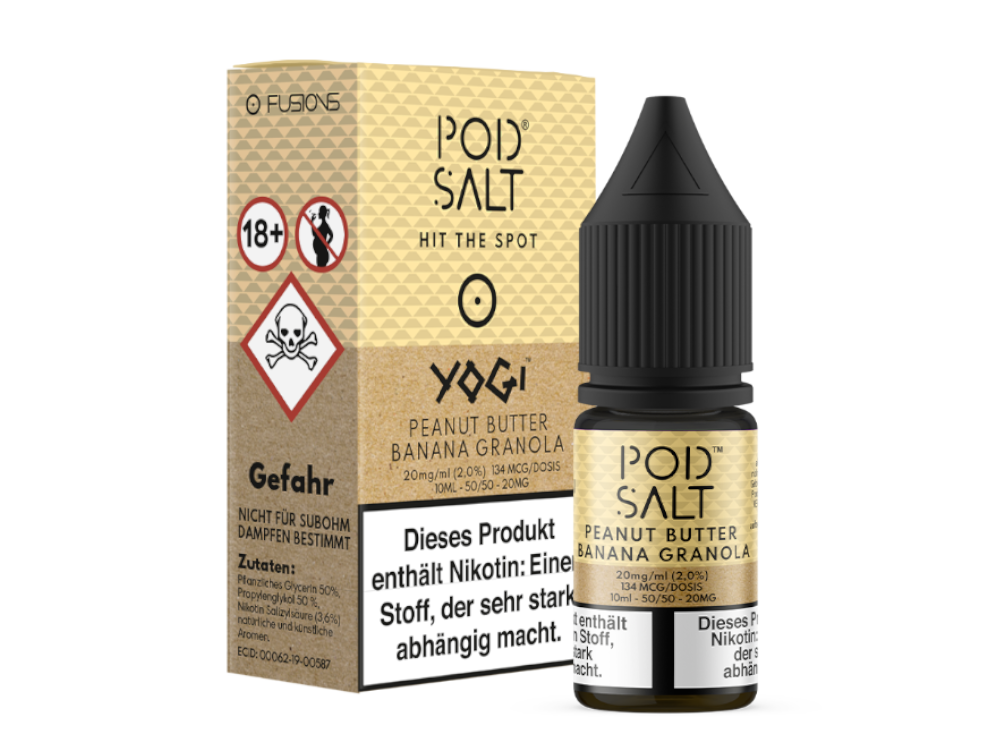 Pod Salt Fusion - Peanut Butter Banana Granola - Nikotinsalz Liquid 20 mg/ml