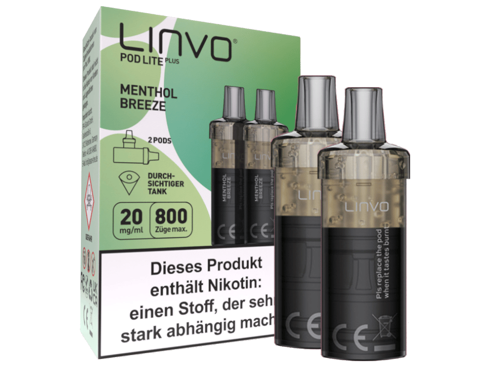 Linvo - Pod Lite Plus Cartridge Menthol Breeze 20 mg/ml (2 Stück pro Packung)