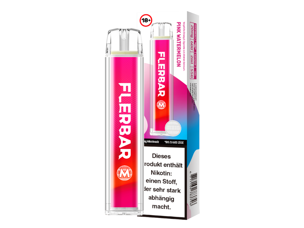 Flerbar - M Einweg E-Zigarette - Pink Watermelon 20 mg/ml