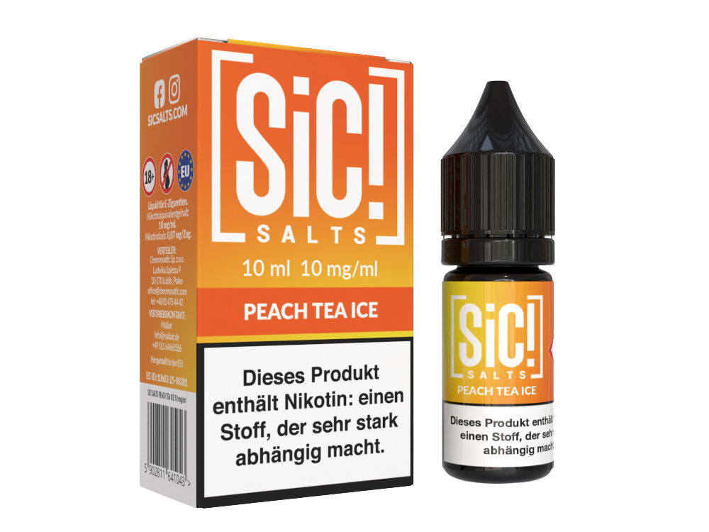 SiC! Salts - Peach Tea Ice - Nikotinsalz Liquid 10 mg/ml