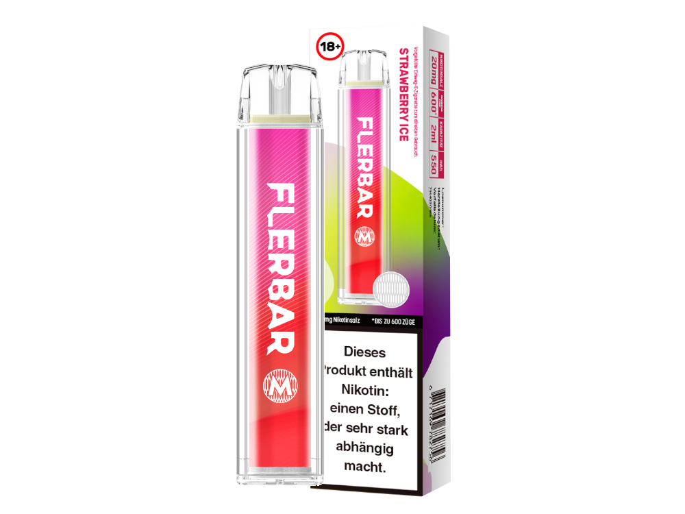 Flerbar - M Einweg E-Zigarette - Strawberry Ice 20 mg/ml